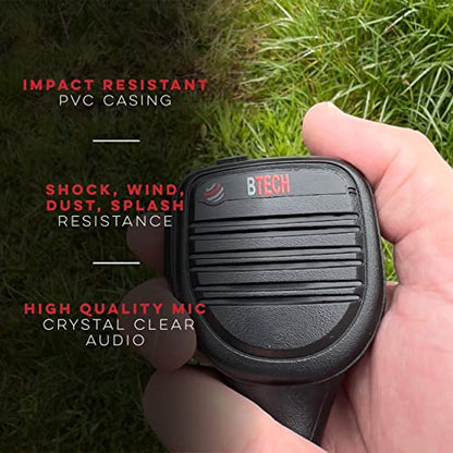 BTECH QHM22D Dual Push-to-Talk (PTT) Speaker Mic, Platinum Series IP54 Rainproof Shoulder Mic for BaoFeng, BTECH, Kenwood Radios - size: Single, style: QHM22D Dual PTT Speaker Mic