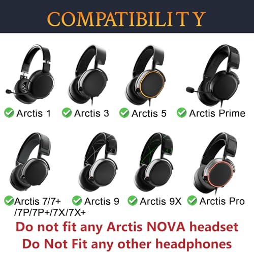 SOULWIT Earpads for SteelSeries Arctis 1/3/5/Arctis 7/7+/7P/7P+/7X/7X+/9/9X/Pro/Prime(Do Not Fit Any Arctis Nova) Headset, Cooling Gel Ear Pads Cushions with Ice Silk Fabric - Red Storm - color: Red Storm