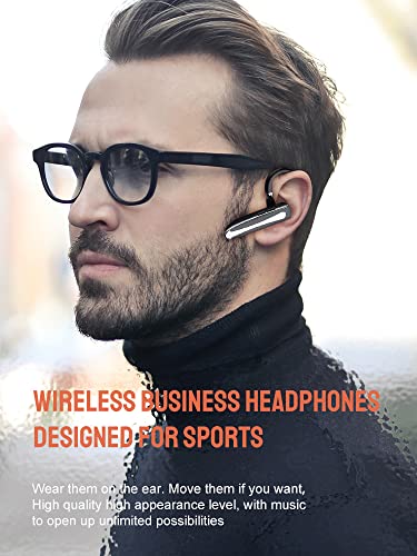 Bluetooth Headset, Wireless Bluetooth 5.0 Earpiece Hands-Free Earphones with Stereo Mic,8 Hrs Play time, Compatible iPhone Android Cell Phones Driving, Business, Office