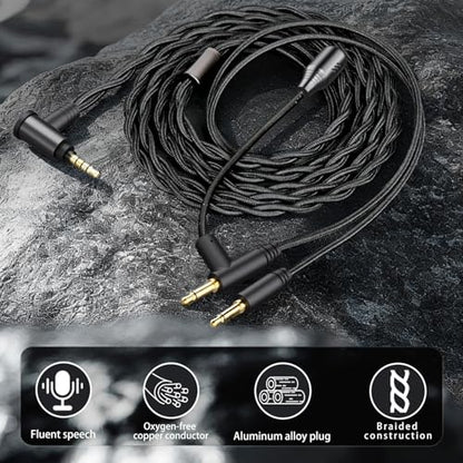 FAAEAL Voice Call Microphone Boom Cable,Aluminum Alloy Mic Dual 3.5mm Gaming Cable Compatible with Hifiman HE4XX HE560 MDR Z1R Beyerdynamic T1Ⅱ for Studio Gaming livestreams Audiophile 3.5mm 6.5ft - size: 3.5mm Boom Mic