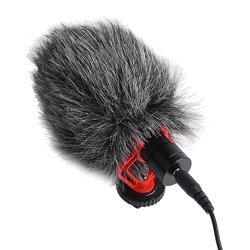 Lightweight and Sturdy Design Directional Microphone for Camera, Micro Plug and Play for Video Production, ABS/Compact