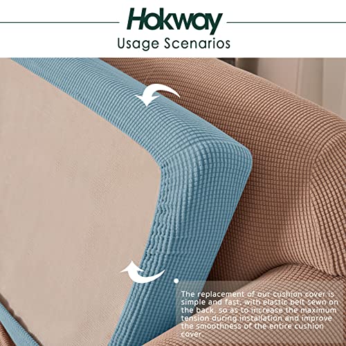 Hokway 2 Piece Couch Cushion Slipcovers Stretch Reversible Cushion Replacement Slipcovers Sofa Cushion Covers(Sky Blue, 2 Pieces) - color: Sky Blue, size: Small (2 Pieces)