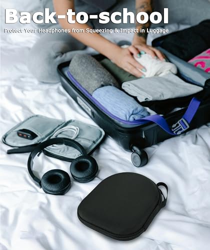 Ginsco Case Compatible with JBL Tune 510BT Bluetooth Headphones, with JBL Tune 520BT/670NC Live 460NC, with Sony WH-CH520/510, Portable Travel Carrying Headphone Case for On Ear Headphones (Black) | Bluetooth Headphones - color: Black