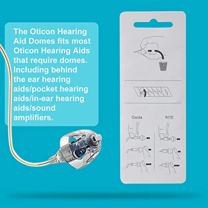 Hearing Aid Domes for Oticon MiniFit Double Vent Bass Domes: 2 Packs (6mm), Universal Domes for Oticon Hearing Aid Supplies - size: 2 Packs