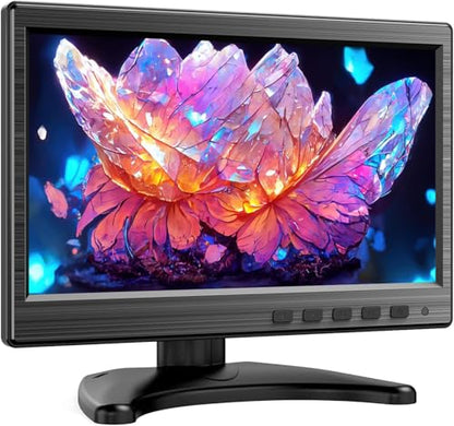 10.1-Inch Security Monitor with HDMI VGA BNC AV Inputs | 1024×600 LCD Display, Built-in Speakers, VESA 75×75mm, 24/7 Operation, Compatible with DVR, NVR, CCTV, PC
