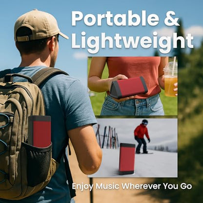 OontZ Angle 3 Gen 4 Portable Bluetooth Speaker, 12W, 24-Hour Playtime, Red | Compact 12W Bluetooth speaker with clear sound, 24-hour playtime, 100-ft range, IPX5 waterproof, AUX Input. - color: Red