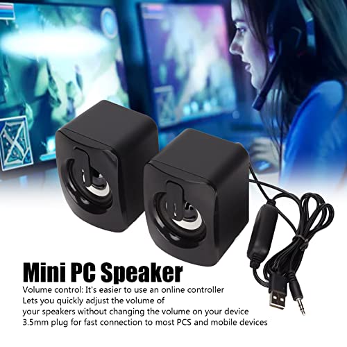 Mini Computer Speaker Stereo Less Distortion USB Powered Wired Small Speaker for for Desktop PC Laptop,Laptop Desktop Gaming Stereo Speaker Computer Speakers