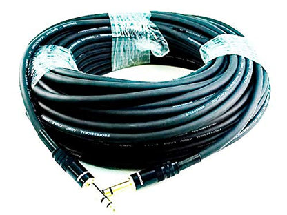 Monoprice 1/4-Inch TRS Male to Male Cable - 35 Feet - Black, 16AWG, Gold Plated - Premier Series - size: 35ft