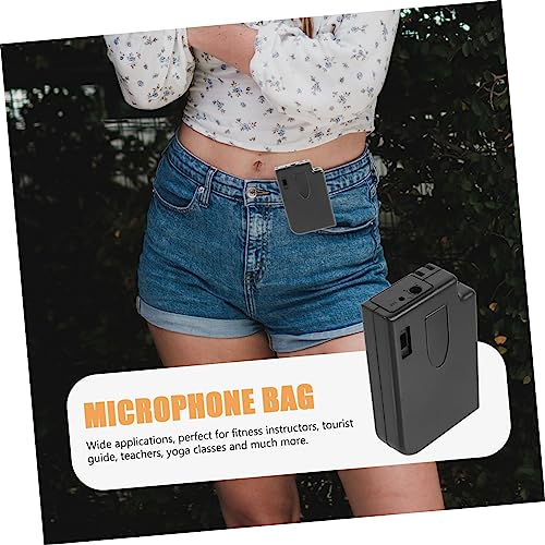 MERRYHAPY Microphone Carrier for Fitness Instructors Bodypack Transmitter Mic Belt Pouch Clip Wireless Mic Workout Microphone Pouch