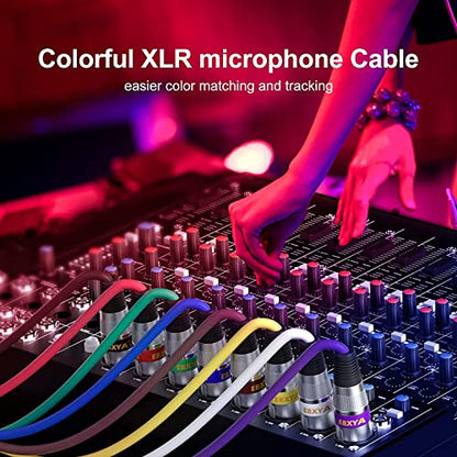 EBXYA XLR Cable 2ft 10 Pack - 3 Pin Balanced Male to Female Mic Cable - color: 10 Colors, size: 2ft