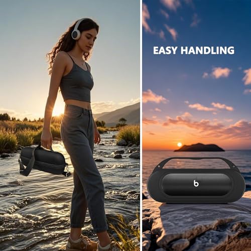 Silicone Cover and Hard Carrying Case for Beats Pill 2024 Bluetooth Speaker | Protective Cover Case for Beats Pill Speaker Accessories, Scratch-Resistant and Drop-Proof Cover (Black Case) - color: Black Case