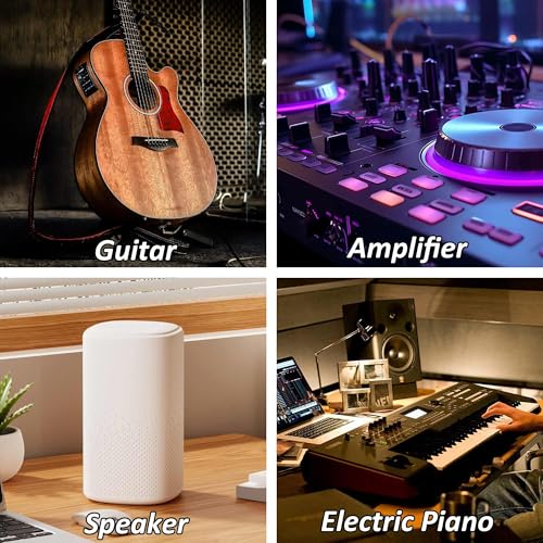 6.35mm 1/4 to 3.5mm TRS Headphone Extension Cable Audio Adapter 30cm | 1/4 Inch Female to 1/8 3.5mm Male,Stereo,for Headsets Amplifiers Guitar Speakers 2pcs