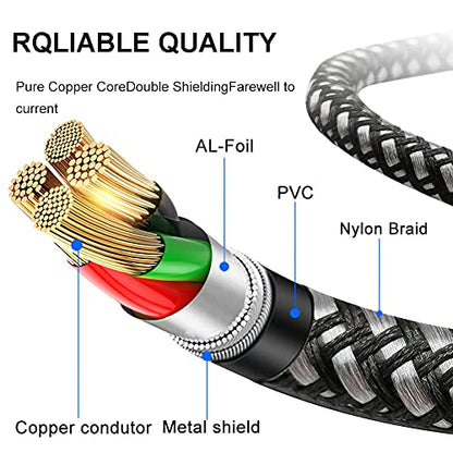 3.5mm Male to Male Audio Cable 30 ft,4 Pole Hi-Fi Stereo 3.5mm Aux Cable TRRS Male to Male Audio Cable, Aux Cord for Headphones, PS4,Phone, Tablets, Headset, PC, Laptop and More (30FT10M) - size: 30 ft