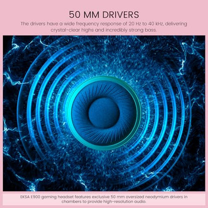 EKSA E900 Wired Gaming Headset with Microphone for PS4, PS5, Xbox - color: Pink