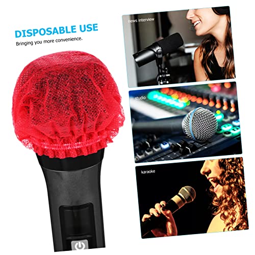 ERINGOGO Disposable Microphone Covers 100pcs Non-woven Fabric Handheld Mic Cover Ktv Supplies Easy to Use Sanitary