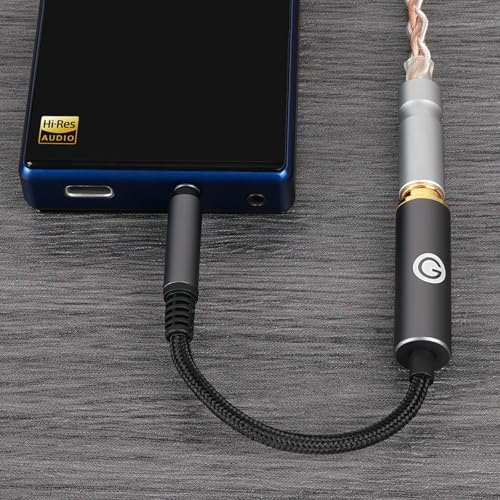 GEEKRIA 3.5mm Stereo Male to 4.4mm Balanced Female Adapter Cable, Hi-Fi Converter for Headphone Amps, Aluminum Alloy Connector (0.5ft)