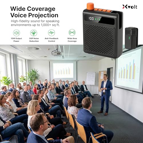 Wireless Voice Amplifier for Teachers with Microphone (Black) | Portable Rechargeable Bluetooth Speaker with Wireless Clip-On Mic Waist Strap for Classroom Teaching Public Speaking Training - size: 1-pack