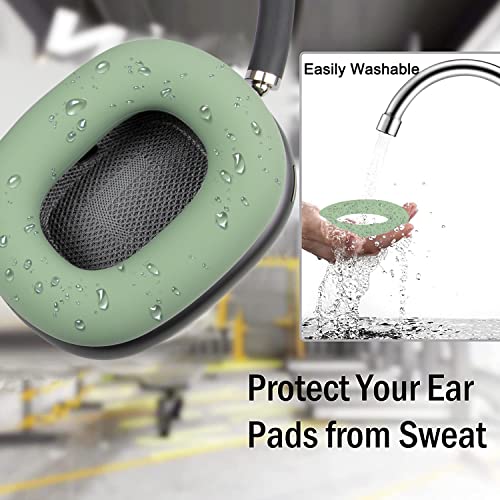 SOULWIT Sweat Proof Silicone Ear Cover for AirPods Max, Comfortable Fit for Gym Exercise, Easy to Clean, No Sound Quality Loss - Green - color: Green