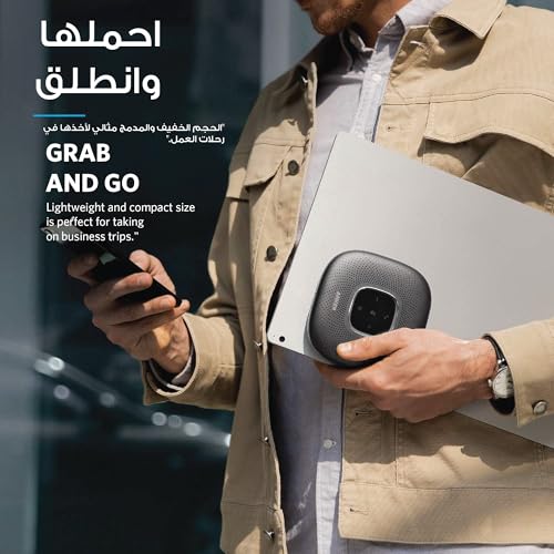 Anker PowerConf Speakerphone, Zoom Certified Conference (Renewed) | Speaker with 6 Mics, 360° Voice Pickup, 24H Call Time, Bluetooth 5.3, USB C, Compatible with Leading Platforms