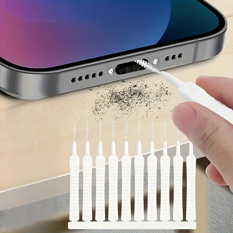 10PCS Ultra-Thin Cleaning Brushes Multifunctional Tool Kit for Charging Ports, Mobile Phones, Speakers and Shower Heads for Debris Removal - color: 10 Pieces