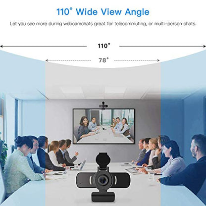LarmTek Computer Camera with Microphone, 1080P Webcam with Webcam Cover Compatible with Mac OS Windows Laptop PC Desktop,HD Webcam for Live Streaming Gaming Calling Video Conferencing