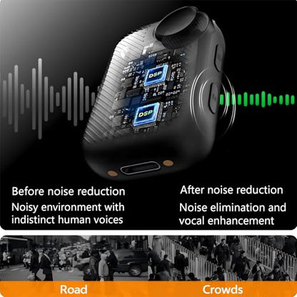 Wireless Lavalier Microphone (2 TX + 1 RX + Charging Case), Intelligent Noise Reduction, 24-bit/48kHz Sampling Rate, 820 ft.(250m) Range, Mini Bluetooth Mic for iPhone/Android/Ipad/PC/Camera