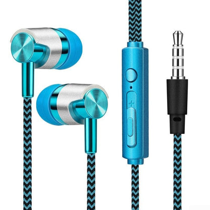 Wired In-Ear Headphones with Noise Cancelling, Ergonomic Earbuds for Sports, 3.5mm Jack Compatible with Phones and Devices, Blue Purple Silver(silver) - color: silver