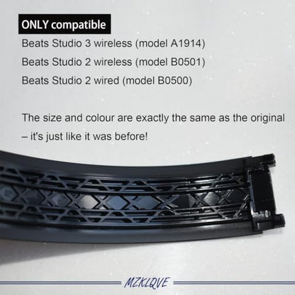 Studio 3 Headband & Hinge - Replacement Parts Accessories Repair Kit for Beats Studio 3 Headphone (Matte Black) - color: Matte Black