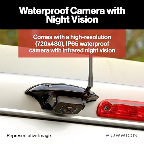 Furrion Vision S Wireless RV Backup Camera System, 4.3" Monitor, FOS43TASF | 2.4GHz Digital Connection, 720 x 480 Resolution, Night Vision, Motion Detection, IP65 Rear Unit, Supports Up to 4 Views - size: 4.3 inch
