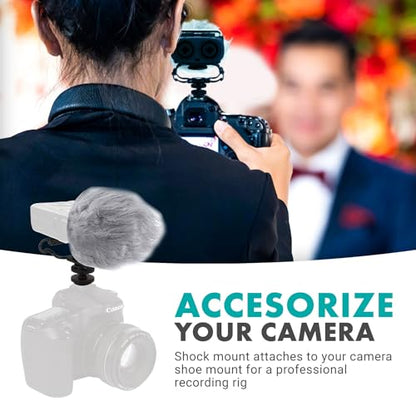 Movo AEK-Z4 Handy Portable Recorder Accessory Kit with Mic Grip, Shock Mount, and Deadcat Windscreen for Zoom H1n, H2n, H4n, H5, H6, DR-40X, DR-05X, DR-07X, DR-22WL, DR100MKIII