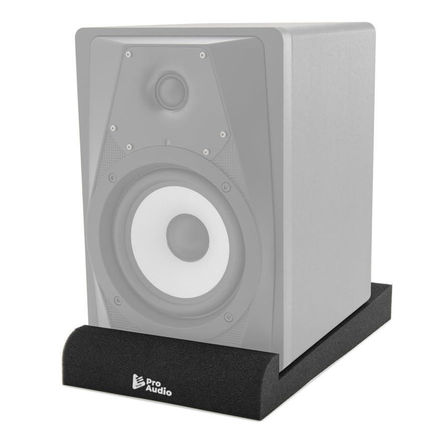 Focus Pro Audio Large Studio Monitor Isolation Pads for 8-Inch Speakers (Pair) - High-Density Acoustic Foam Panels for Sound Noise and Echo Reduction