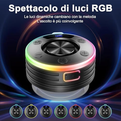 Shower Bluetooth Speaker, IPX7 Waterproof Portable Bluetooth Speakers with Suction Cup, Digital Display, Stereo Sound Rich Bass,Hook Clip,Built-in Mic, Wireless Shower Speaker, Blue - color: Blue