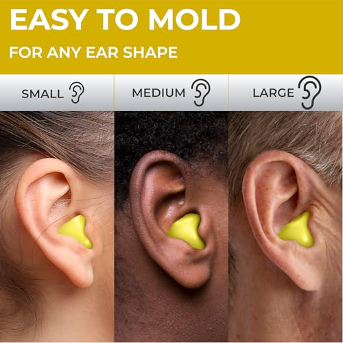 Peace&Quiet | PQ Wax Ear Plugs for Sleeping, Swimming - Soft Noise Cancelling Silicone Gel Wax Earplugs for Sleep and Swimmers, Ear Protection with Sound Blocking Level of 32 Db, Yellow - color: Yellow