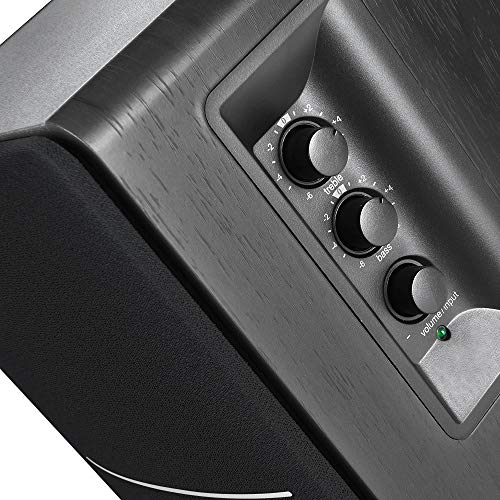 Edifier R1280DBs Active Bluetooth Bookshelf Speakers - Optical Input - 2.0 Wireless Studio Monitor Speaker - 42W RMS with Subwoofer Line Out - Black - color: black