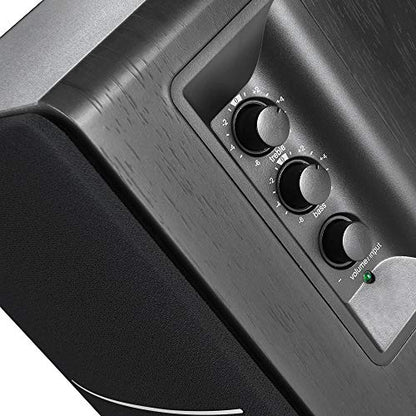 Edifier R1280DBs Active Bluetooth Bookshelf Speakers - Optical Input - 2.0 Wireless Studio Monitor Speaker - 42W RMS with Subwoofer Line Out - Black - color: black