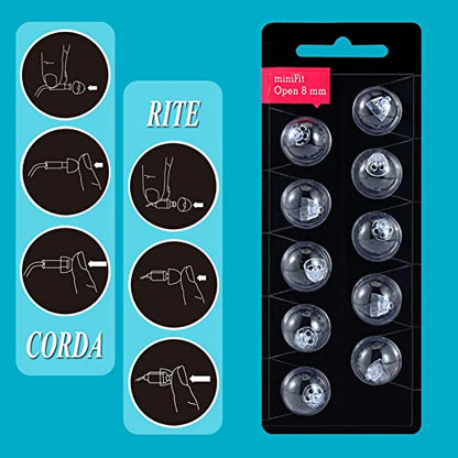 Hearing Aid Domes for Oticon MiniFit Open Vent Bass Domes: 3 Packs (8mm),Universal Domes for Oticon Hearing Aid Supplies - size: 3 PACKS