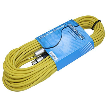 50 Foot Male to Female XLR Microphone Cable (Yellow) - color: Yellow