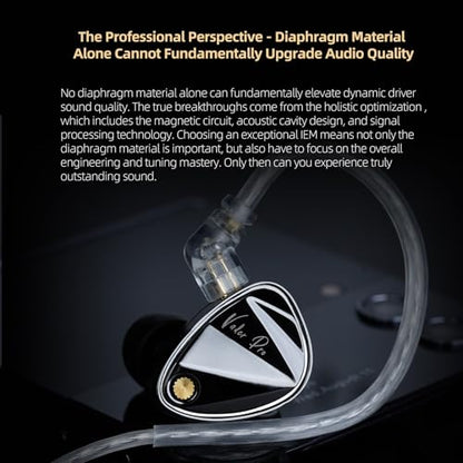 KZ Vader Pro in Ear Monitor, HiFi IEM Earbuds | 6DD, Enhanced Bass & High Resolution, Wide Frequency, Premium Sound Standard, Detachable Cable, 3.5mm Jack no Mic - style: Standard no microphone
