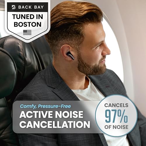 Back Bay Audio True Wireless Earbuds Noise Cancelling Earbuds, Premium ANC - color: Black