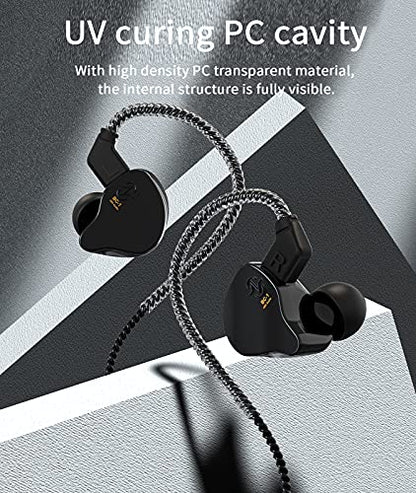 CCZ Melody in Ear Monitor, Dynamic Hybrid Dual Driver in Ear Earphones 1BA+1DD HiFi Wired Headphones Musicians IEM Upgrade Deep Bass Suitable for Bass Vocals Pop Folk ACG (No MIC, Transparent)… | 1BA+1DD HiFi Wired Headphones Musicians IEM Upgrade Deep Ba
