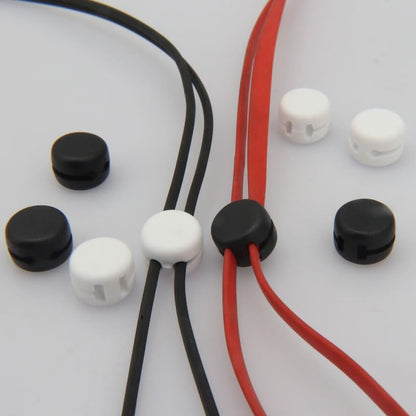 10PCS Headphone Round Flat Cable Splitter Slider 2.0mm Black Round Cable 2mm Headphone Snap On Y Splitter Detachable Clip Black