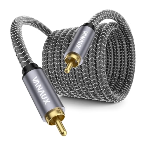 VANAUX Subwoofer Cable RCA/Phono Audio Cable (75 ohm,24K Gold-Plated, Double Shielded Digital Analogue,Male/Male) for Amplifiers,Home Theater,Hi-Fi Systems(26ft/8m) - size: 26