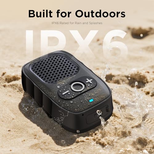 Wearable Bluetooth Speakers, Clip On Wireless Jobsite Speaker - Black | 30H Playtime, IPX6 Water-Resistant, Portable, Built-in Mic, Hands-Free Calls, Non-Magnet - color: Black