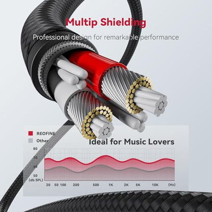 3.5mm Audio Cable 90 Degree Nylon Braided Aux Cable Right Angle 3.5mm TRS Aux Cord Male to Male Stereo Hi-Fi Sound for Headphones Car Home Stereos Speakers Tablets (5Feet/1.5M) - size: 5Feet/1.5M