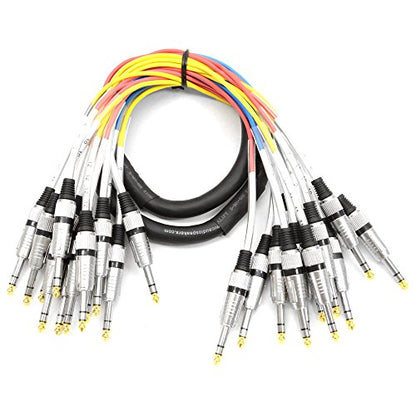 12 Channel 1/4" TRS Snake Cable - 5 Feet Long - Serviceable Ends - Pro Audio Effects Snake for Live Live, Recording, Studios, and Gigs - Patch, Amp, Mixer, Audio Interface 5' - size: 5 Foot - 12 Channel