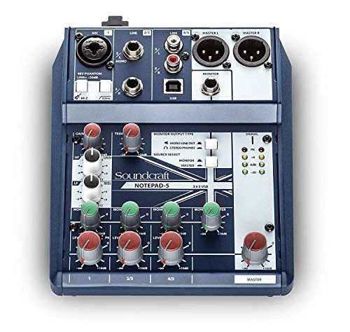 Soundcraft Notepad-5 Small-Format Analog Mixing Console with USB I/O, 5-channel mixer ( - size: 5-channel mixer