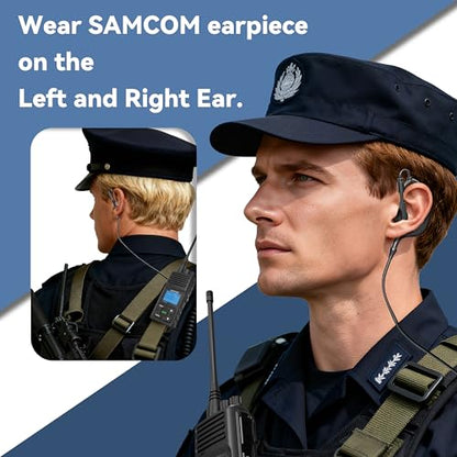 SAMCOM Original Replace Wire Walkie Talkie Earpiece Headset with Mic | Ear Piece 2 Pin with Big PTT Button Soft Ear Hook Earpiece for FPCN30A FPCN10A Two Way Radios,1 Pack - size: Original Earpiece