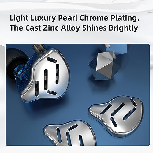 CCA KZ Zax in Ear Monitor Headphones 16 Units 7BA 1DD Hybrid Drivers HiFi IEM Earphones High Clarity Metal Gaming Earbuds with 2 Pin Detachable Cable - color: KZ ZAX Silver, size: no mic