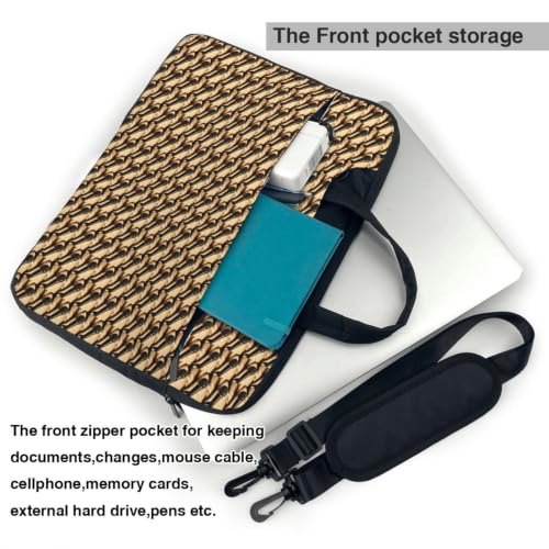 Microphone with Music Note Print Stylish Laptop Bag Portable Single Shoulder Bags Commuting Working Remotely Heading - size: 13 inch