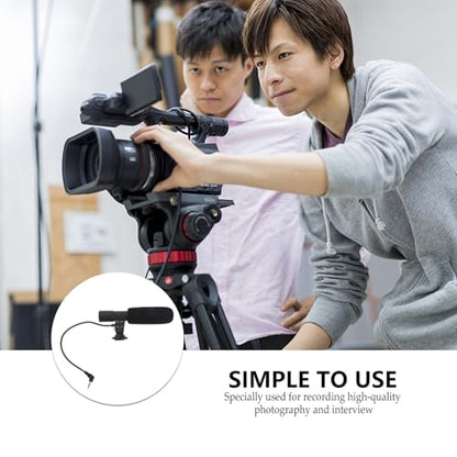 Homoyoyo Professional Camera Microphone with Stereo Plug for DSLR and Smartphone High-Sensitivity Interview Mic for Photography Vlogging and Digital Video Recording